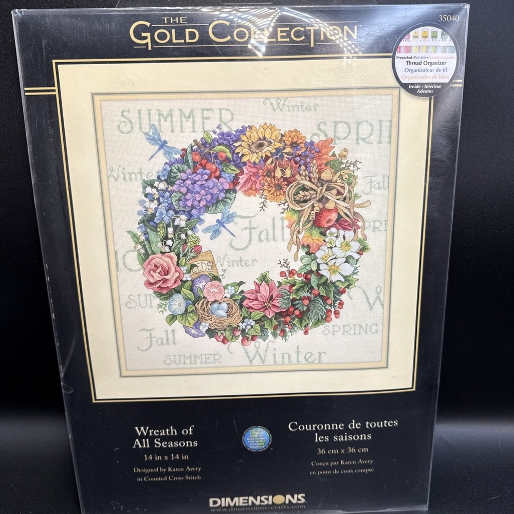 Dimensions Gold Collection Wreath of All Seasons Cross Stitch Kit #35040 NEW